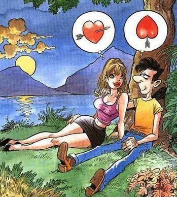 Get a Girl And Boy Cartoon funny picture from Cartoons. You can get lot of other funny pictures from Cartoon images from   Teluguone.com.